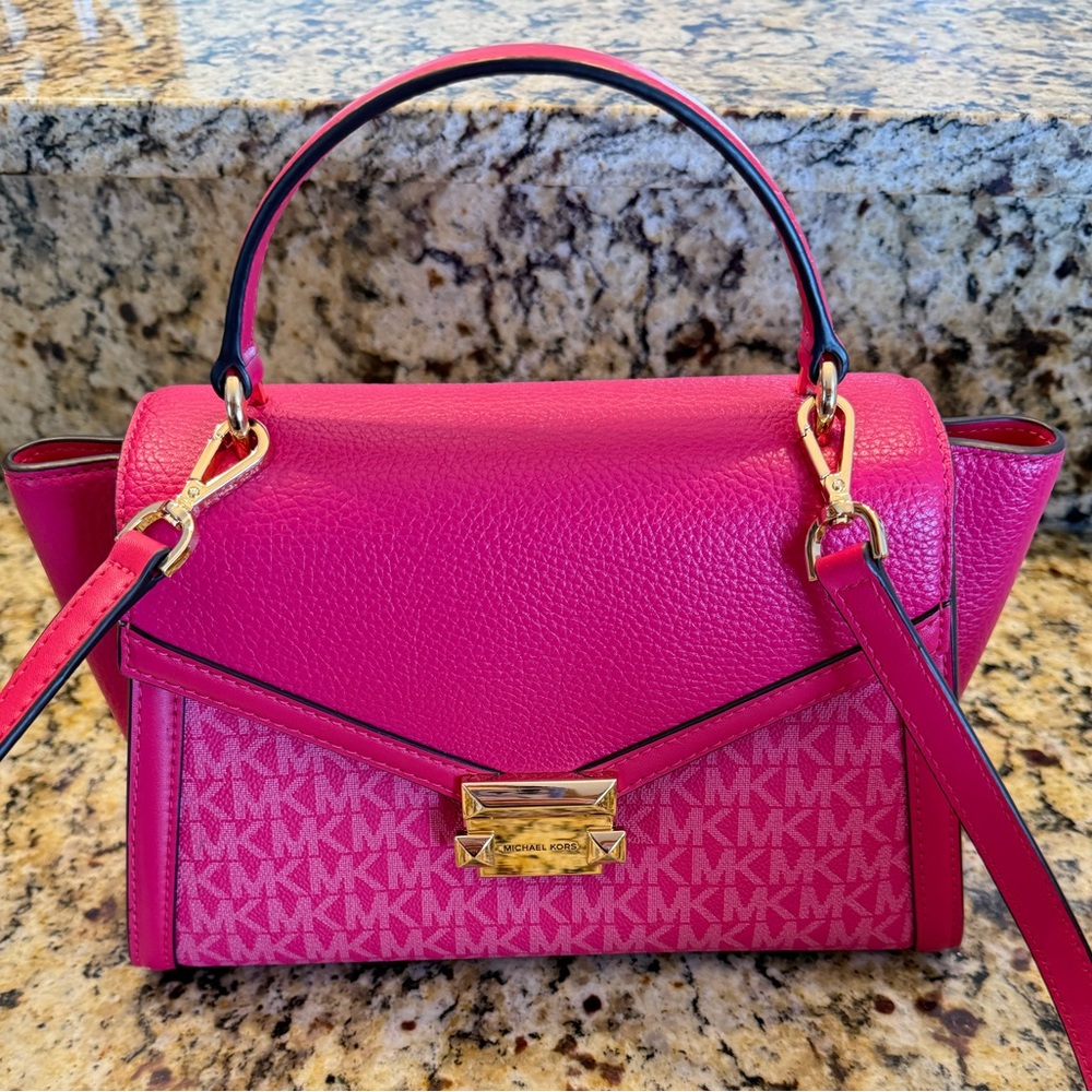 Michael Kors Pink Crossbody Bag with Gold Hardware